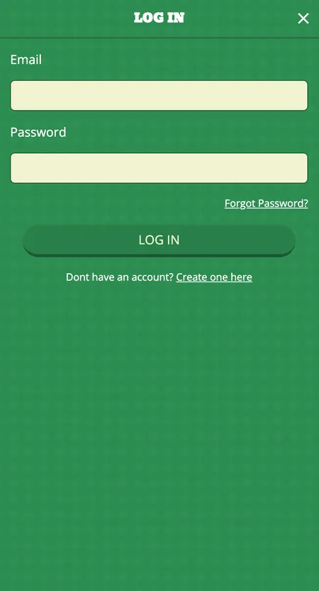 O'Reels Casino login screen on mobile